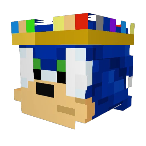 Sonic7414 Minecraft avatar head, 3D render