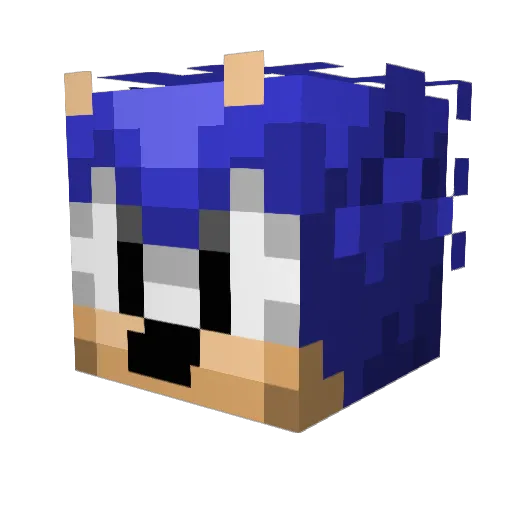 SonicCdno Minecraft avatar head, 3D render