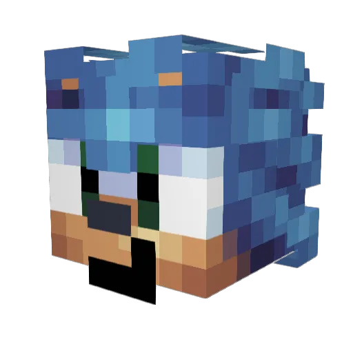 SonicHedgeTrim Minecraft avatar head, 3D render