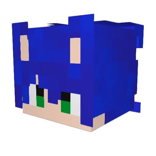 SonicMega624 Minecraft avatar head, 3D render