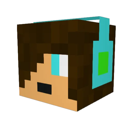 SonicPig13 Minecraft avatar head, 3D render