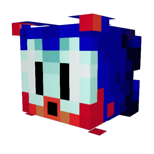 SonicVern Minecraft avatar head, 3D render