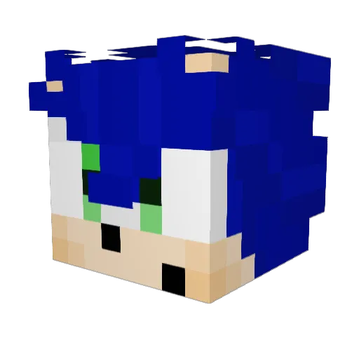 Sonic_Hedgehog Minecraft avatar head, 3D render
