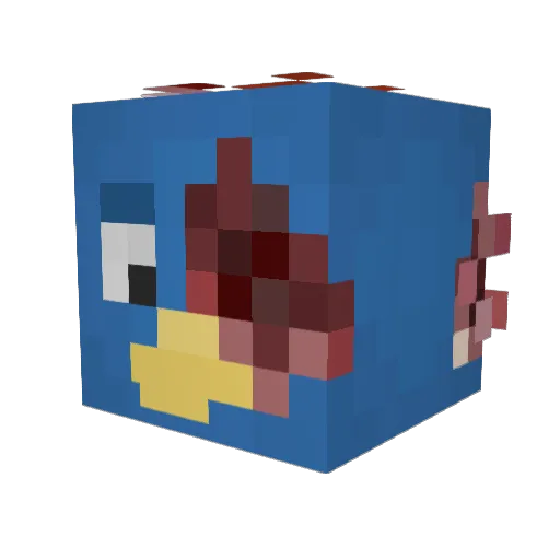 Sonicdude Minecraft avatar head, 3D render