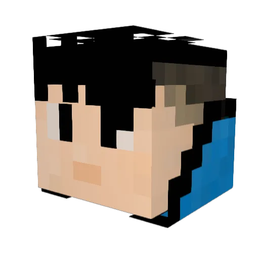 Sonio720p Minecraft avatar head, 3D render