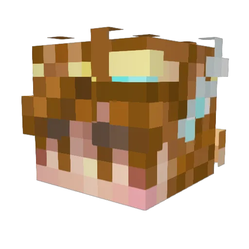 SoniqueBoom Minecraft avatar head, 3D render