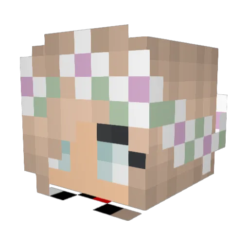 Sonnenpferd Minecraft avatar head, 3D render