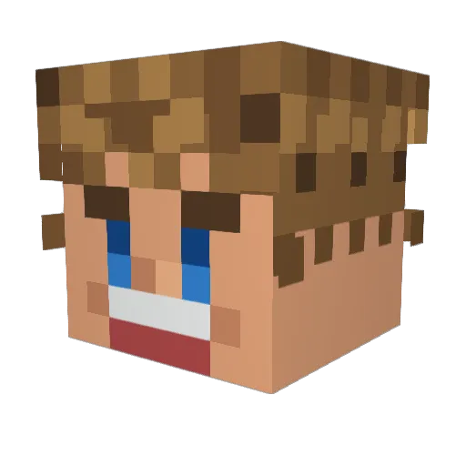 Sonosnipes Minecraft avatar head, 3D render