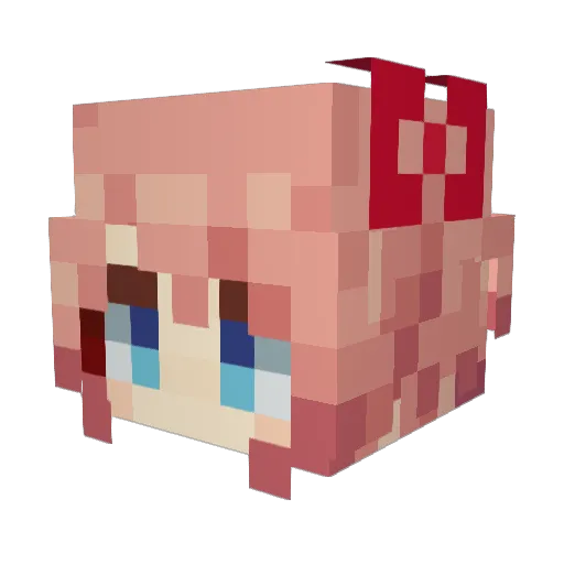 Sonrojado Minecraft avatar head, 3D render
