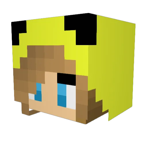 SonyaGames Minecraft avatar head, 3D render