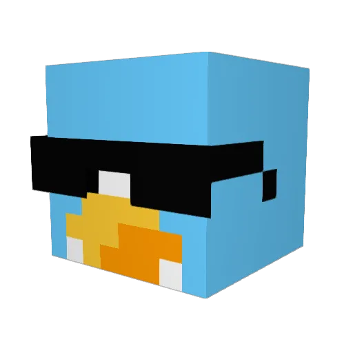Soodals Minecraft avatar head, 3D render