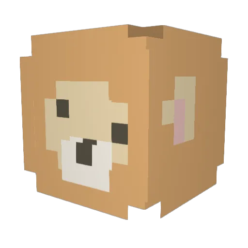 SoonupKK Minecraft avatar head, 3D render