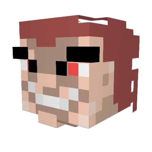 Sooora_ Minecraft avatar head, 3D render