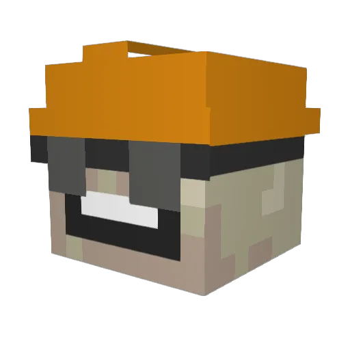 Sooperdoomer Minecraft avatar head, 3D render