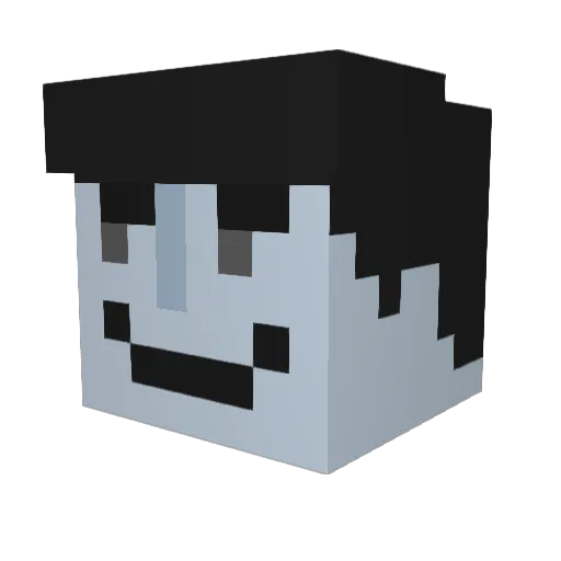 Soopit Minecraft avatar head, 3D render