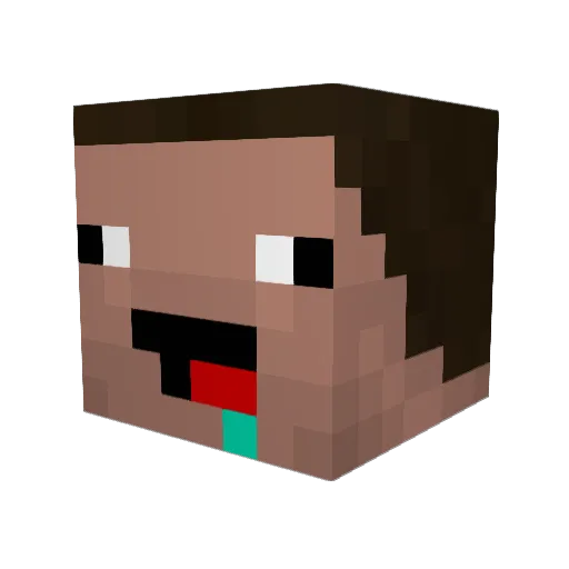 Soostos Minecraft avatar head, 3D render
