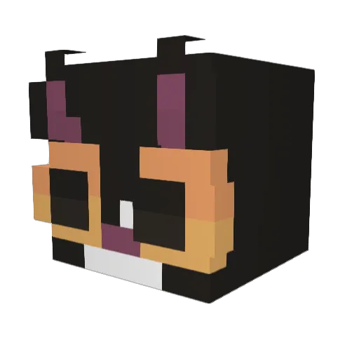 Sootica_Da_Cat Minecraft avatar head, 3D render
