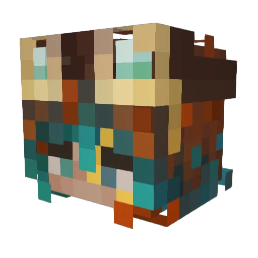 Sootle Minecraft avatar head, 3D render