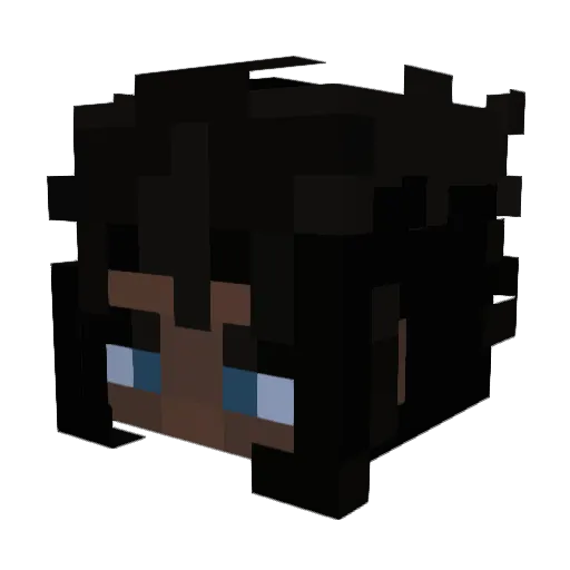 Sooubaa Minecraft avatar head, 3D render