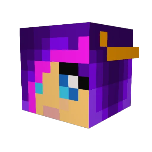 Sophecles Minecraft avatar head, 3D render