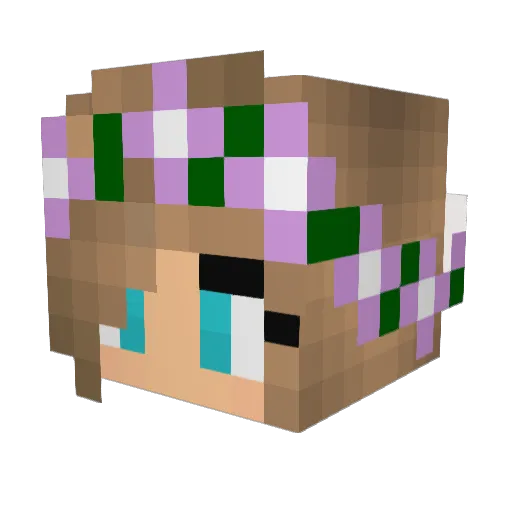 Sophette Minecraft avatar head, 3D render
