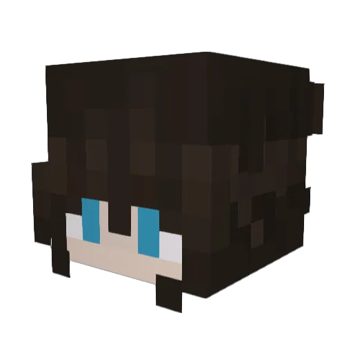 Sophfiia Minecraft avatar head, 3D render