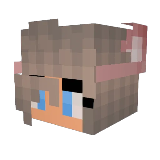 Sophia05_ Minecraft avatar head, 3D render