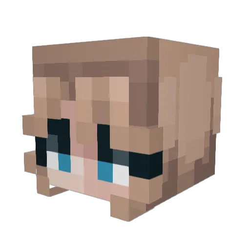 Sophia2020 Minecraft avatar head, 3D render