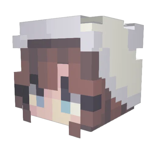 Sophieryza Minecraft avatar head, 3D render