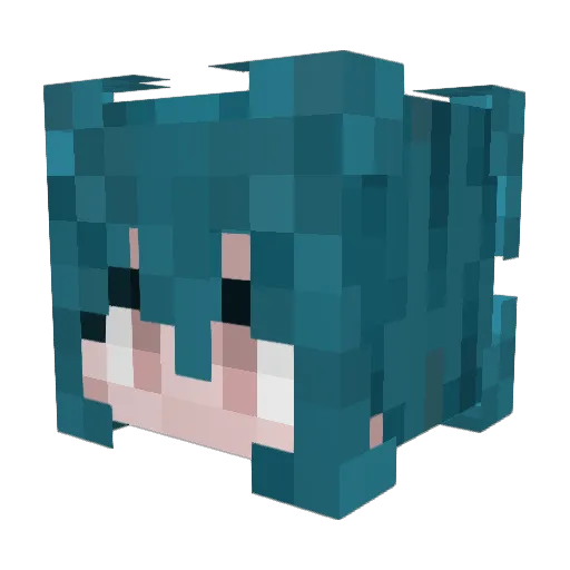 Sophiestication Minecraft avatar head, 3D render