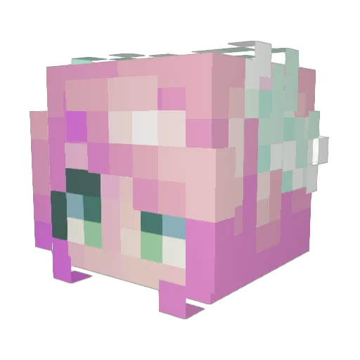 Sophinii Minecraft avatar head, 3D render