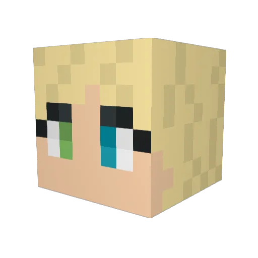 Soppymae Minecraft avatar head, 3D render