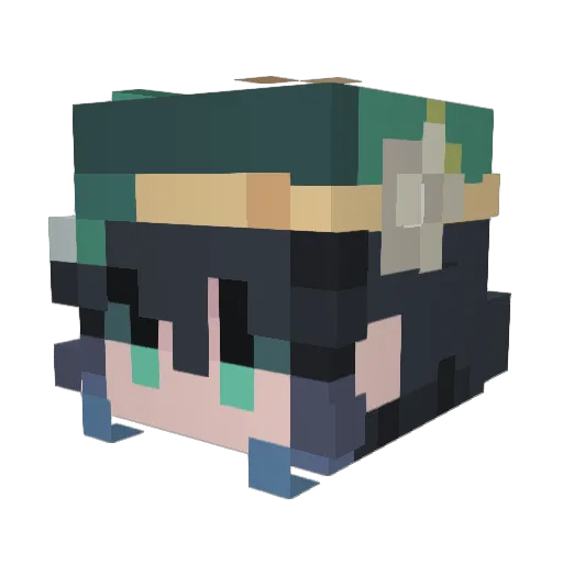 Soppypup Minecraft avatar head, 3D render