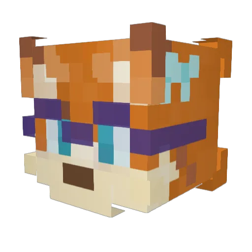 SoraF0X Minecraft avatar head, 3D render