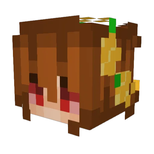 SoraHaruna Minecraft avatar head, 3D render