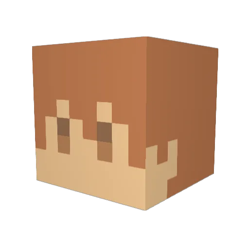 Sora_012 Minecraft avatar head, 3D render