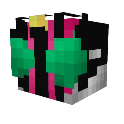 Sora_pine Minecraft avatar head, 3D render