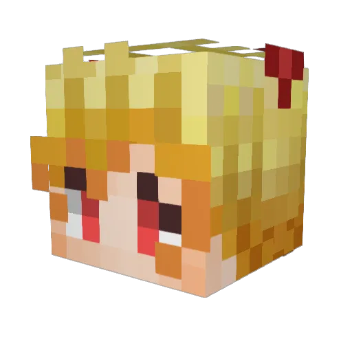 Sorakmomo Minecraft avatar head, 3D render