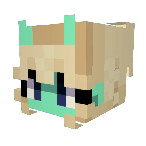 Sorasaurus Minecraft avatar head, 3D render