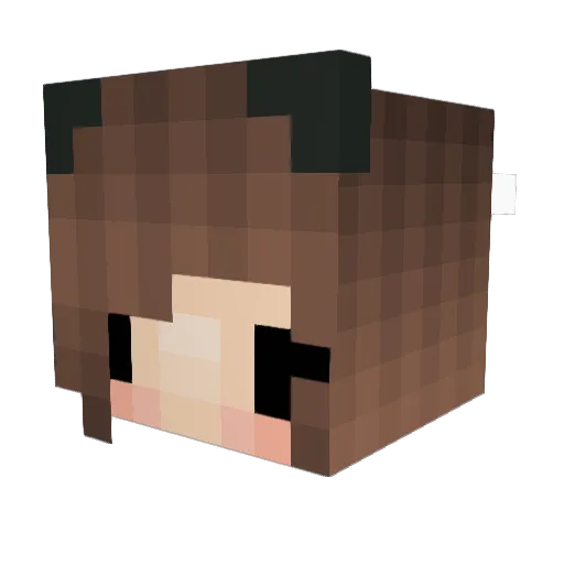Sorginah Minecraft avatar head, 3D render