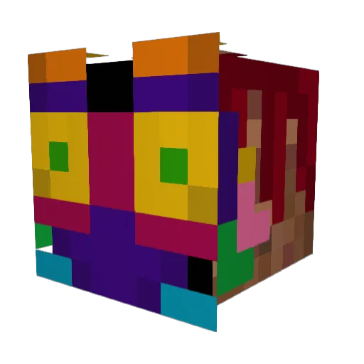 Soromaro Minecraft avatar head, 3D render