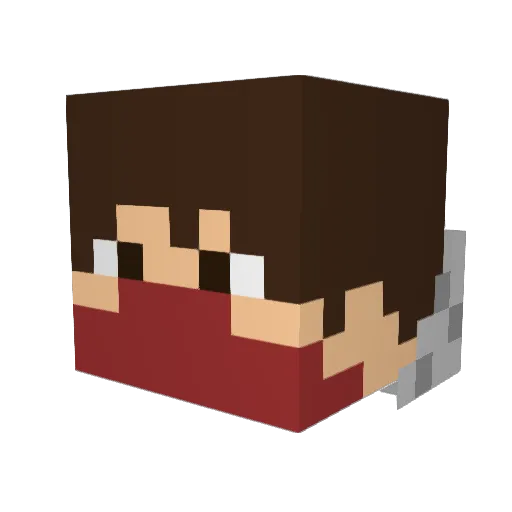 Sorper Minecraft avatar head, 3D render