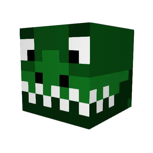 Sorrifull Minecraft avatar head, 3D render