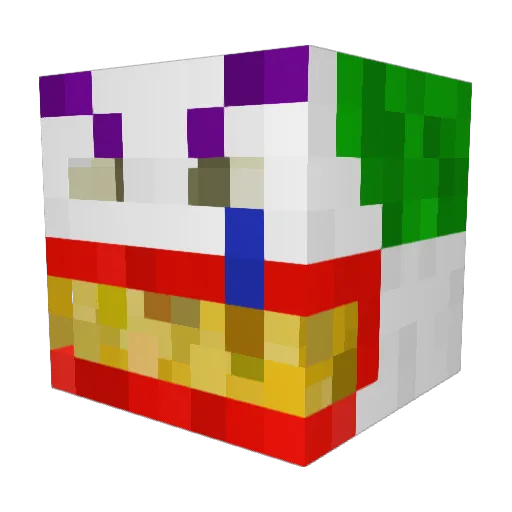SorryClown Minecraft avatar head, 3D render