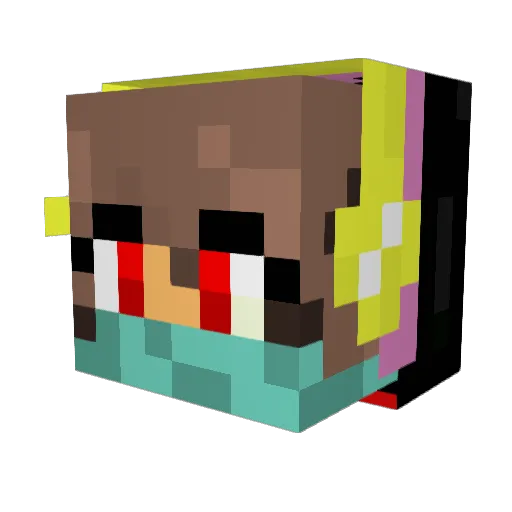 Sosipopp Minecraft avatar head, 3D render
