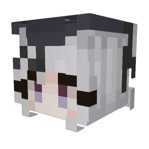 Sotari Minecraft avatar head, 3D render