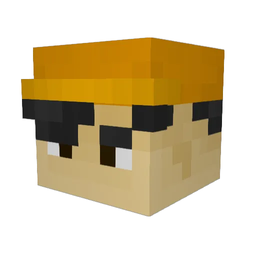 SotoFon Minecraft avatar head, 3D render