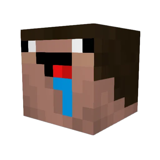 SouFio Minecraft avatar head, 3D render