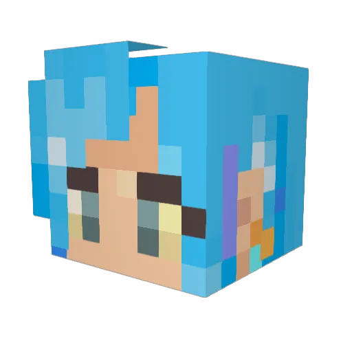 SouMael Minecraft avatar head, 3D render