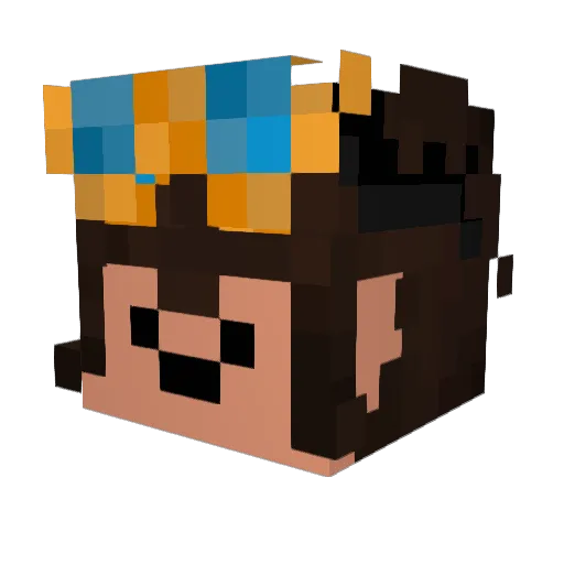 Soucr Minecraft avatar head, 3D render